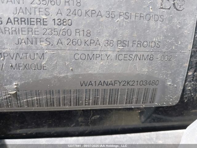 WA1ANAFY2K2103480 2019 AUDI