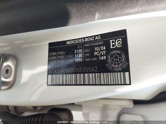 W1K5J4HB3SN535562 2025 MERCEDES-BENZ