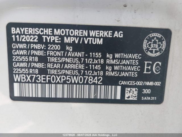 WBX73EF0XP5W07842 2023 BMW