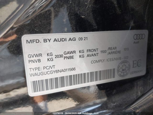 WAUGUCGY6NA011566 2022 AUDI