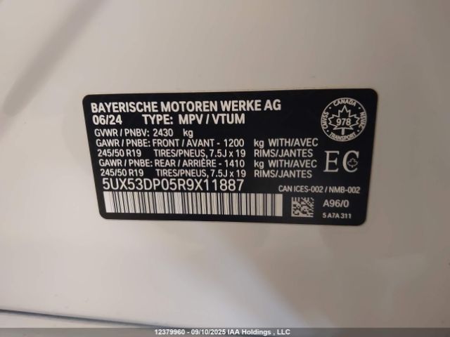 5UX53DP05R9X11887 2024 BMW
