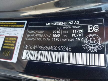 W1KWH8EB5MG065246 2021 MERCEDES-BENZ