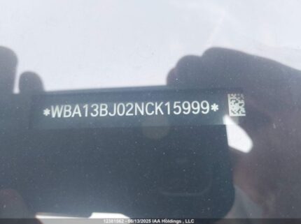 WBA13BJ02NCK15999 2022 BMW