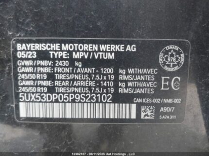 5UX53DP05P9S23102 2023 BMW