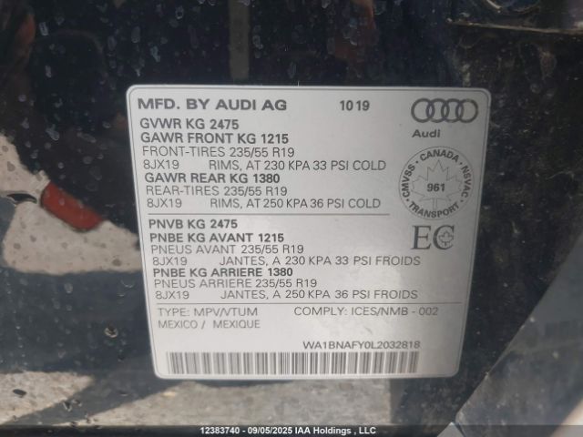 WA1BNAFY0L2032818 2020 AUDI