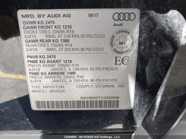 WA1BNAFY7J2020696 2018 AUDI