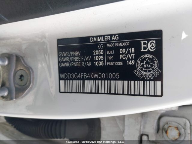 WDD3G4FB4KW001005 2019 MERCEDES-BENZ