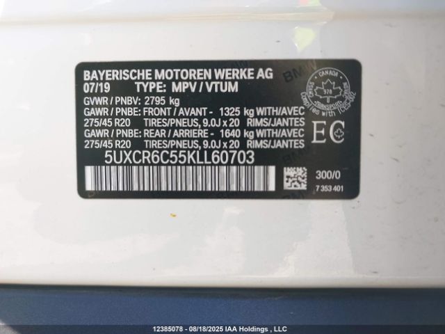 5UXCR6C55KLL60703 2019 BMW