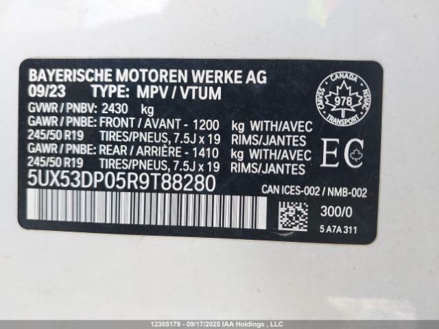 2024 BMW X3 XDRIVE30I | VIN: 5UX53DP05R9T88280