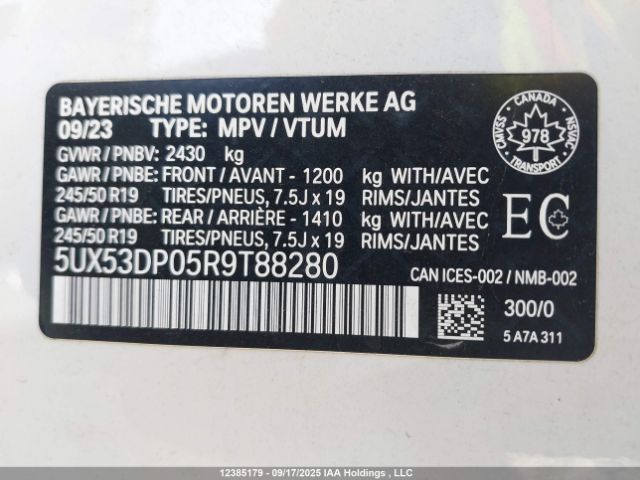 2024 BMW X3 XDRIVE30I | VIN: 5UX53DP05R9T88280