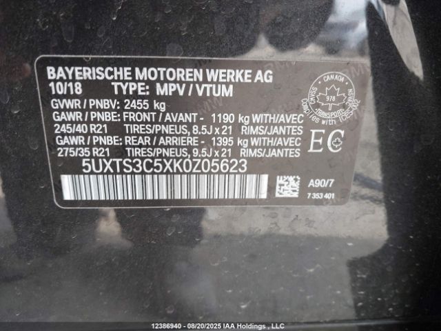 5UXTS3C5XK0Z05623 2019 BMW