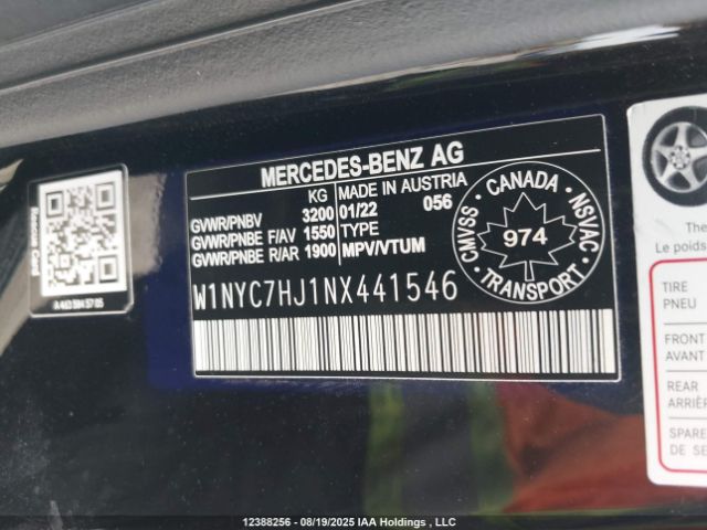 W1NYC7HJ4NX441546 2022 MERCEDES-BENZ