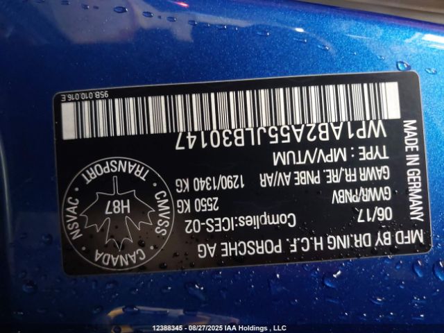 WP1AB2A55JLB30147 2018 PORSCHE