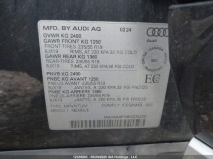 WA1AAAFY9R2070273 2024 AUDI