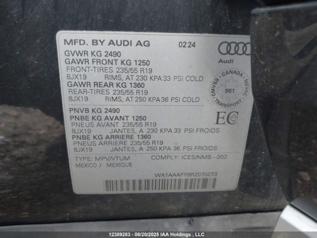 WA1AAAFY9R2070273 2024 AUDI