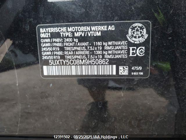 5UXTY5C08M9H50862 2021 BMW