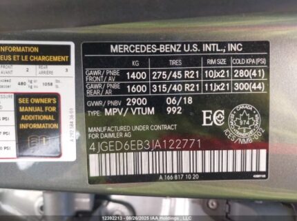 4JGED6EB3JA122771 2018 MERCEDES-BENZ