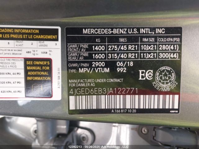 4JGED6EB3JA122771 2018 MERCEDES-BENZ