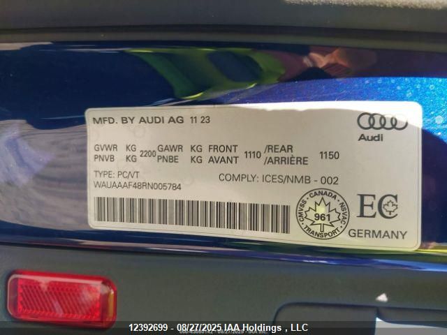 2024 AUDI A4 KOMFORT 45 | VIN: WAUAAAF48RN005784