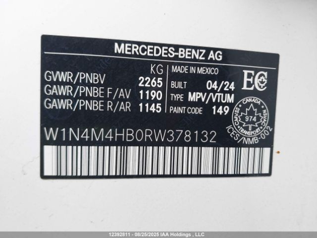W1N4M4HB0RW378132 2024 MERCEDES-BENZ