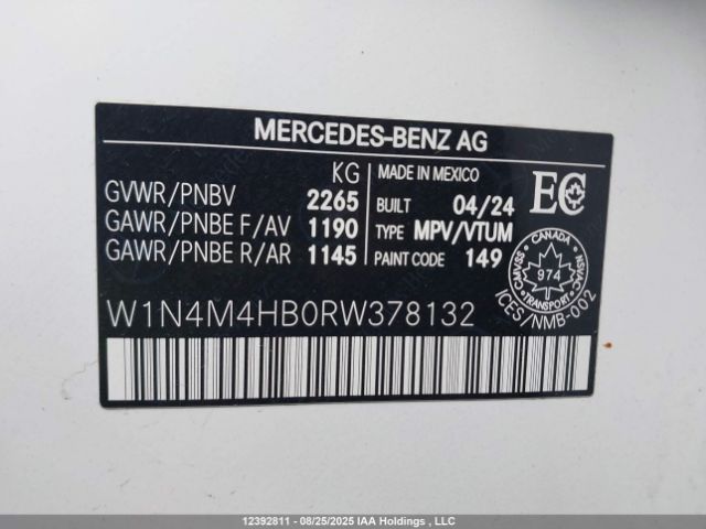 W1N4M4HB0RW378132 2024 MERCEDES-BENZ