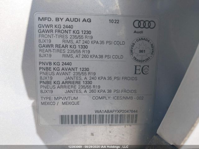 WA1ABAFYXP2047644 2023 AUDI