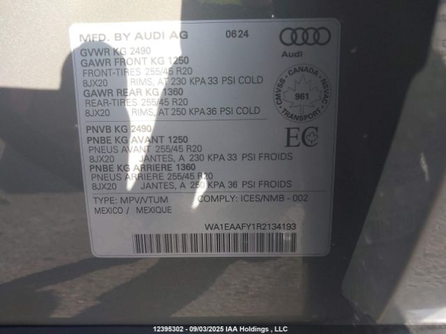 WA1EAAFY1R2134193 2024 AUDI