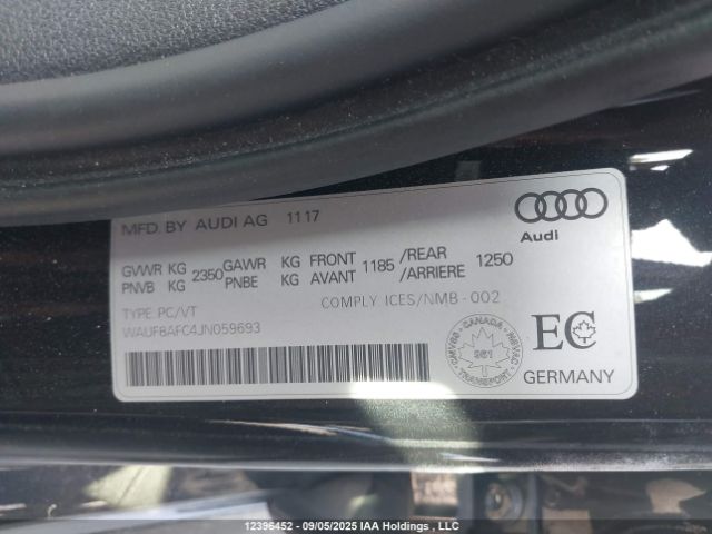 WAUF8AFC4JN059693 2018 AUDI