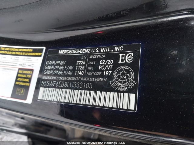 2020 MERCEDES-BENZ C 43 AMG | VIN:55SWF6EB8LU333105