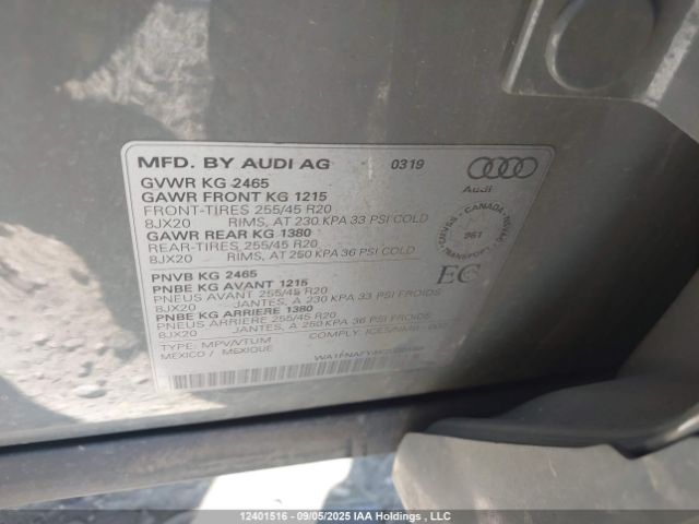 2019 AUDI Q5 45 TECHNIK | VIN: WA1FNAFY4K2080189