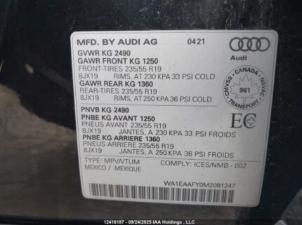 2021 AUDI Q5 PROGRESSIV | VIN: WA1EAAFY0M2091247