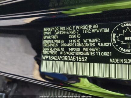 WP1BA2AY3RDA51552 2024 PORSCHE