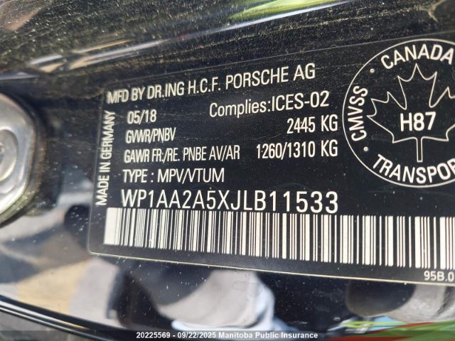 2018 PORSCHE MACAN | VIN: WP1AA2A5XJLB11533