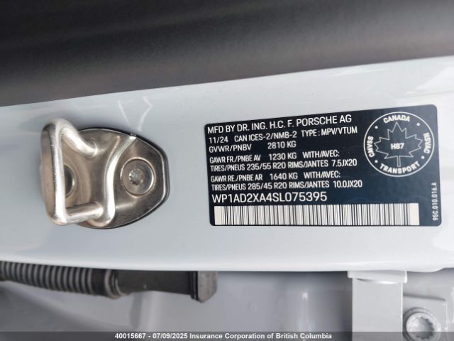 WP1AD2XA4SL075395 2025 PORSCHE