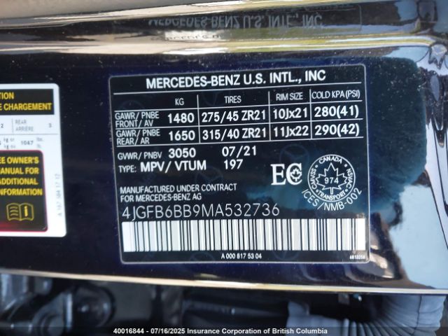 4JGFB6BB9MA532736 2021 MERCEDES-BENZ