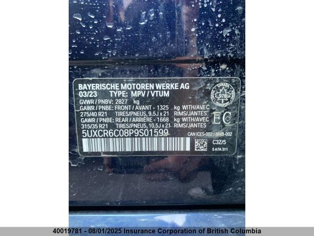 5UXCR6C08P9S01599 2023 BMW