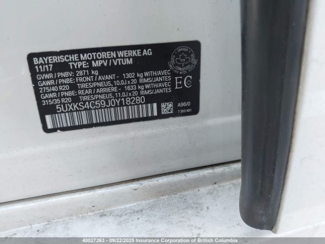 2018 BMW X5 | VIN: 5UXKS4C59J0Y18280