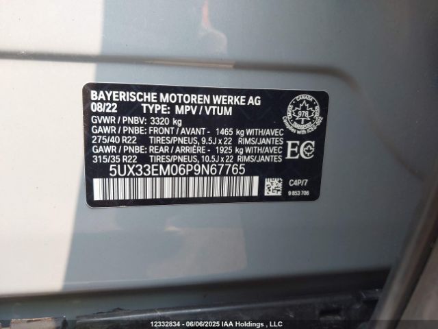2023 BMW X7 M60I | VIN: 5UX33EM06P9N67765