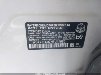 2022 BMW X2 2.8i | VIN: WBXYJ1C07N5U41686