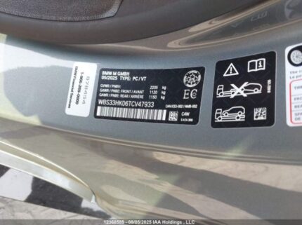 2026 BMW M4 | VIN: WBS33HK06TCV47933