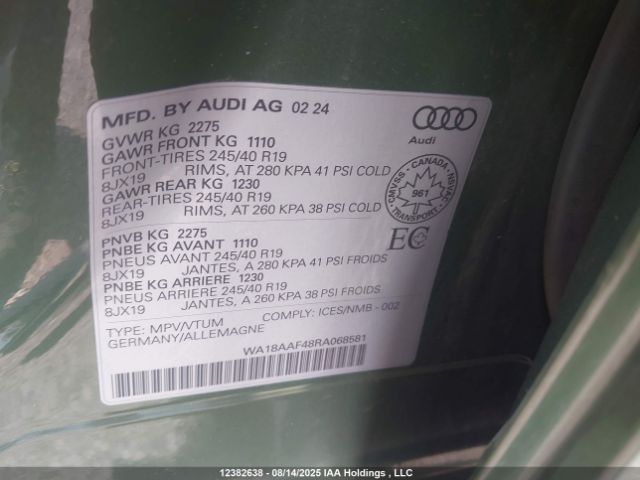2024 AUDI A4 ALLROAD PREMIUM PLUS | VIN: WA18AAF48RA068581