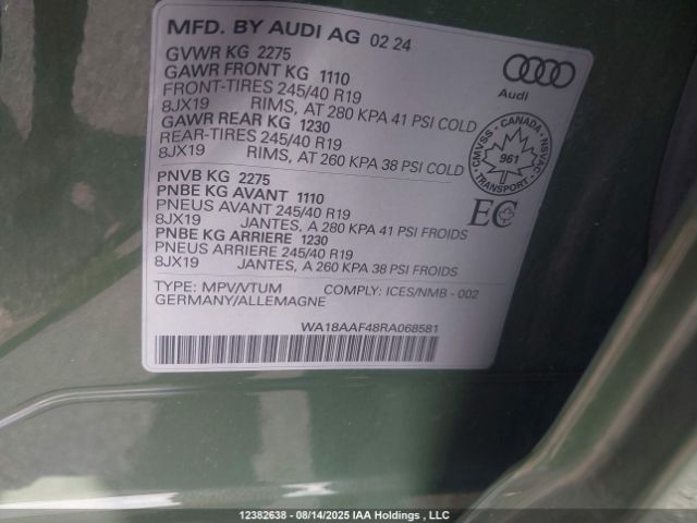 2024 AUDI A4 ALLROAD PREMIUM PLUS | VIN: WA18AAF48RA068581