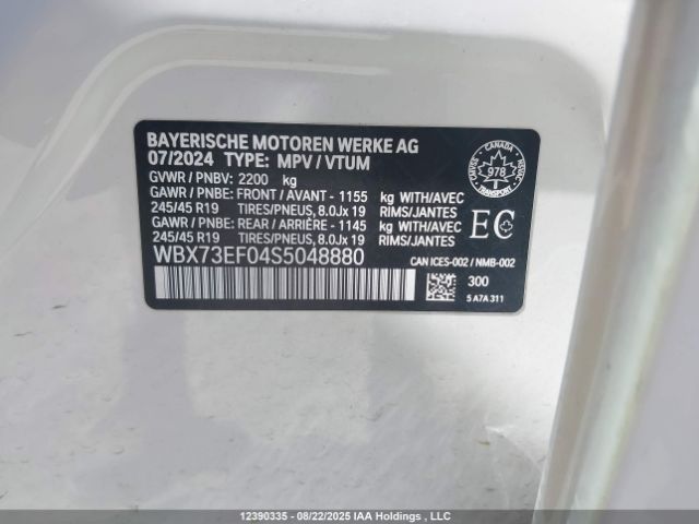 2025 BMW X1 | VIN: WBX73EF04S5048880