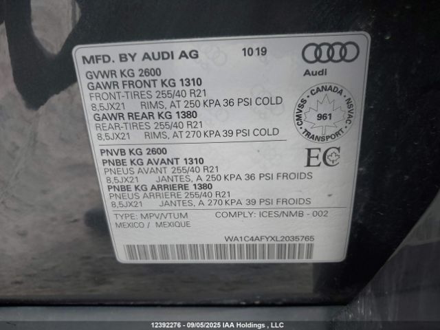 2020 AUDI SQ5 | VIN: WA1C4AFYXL2035765