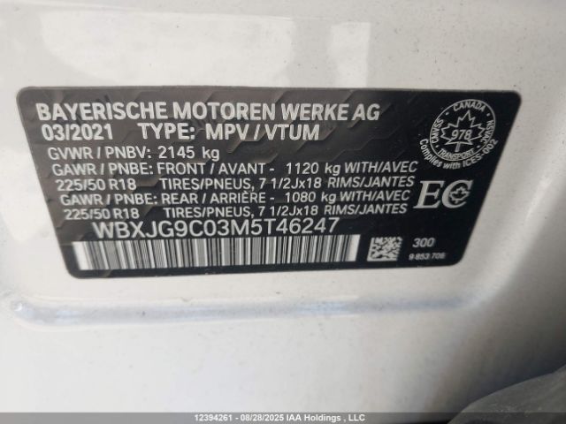 2021 BMW X1 XDRIVE28I/XDRIVE28I ESSENTIAL | VIN: WBXJG9C03M5T46247