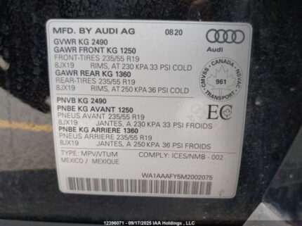 2021 AUDI Q5 PREMIUM | VIN: WA1AAAFY5M2002075