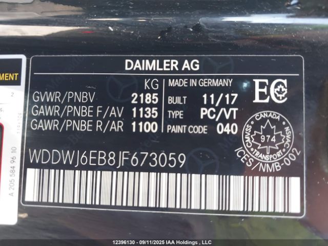 2018 MERCEDES-BENZ AMG C 43 4MATIC | VIN: WDDWJ6EB8JF673059