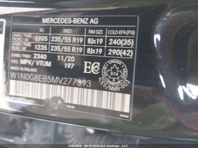 2021 MERCEDES-BENZ GLC 300 4MATIC | VIN: W1N0G8EB5MV277393