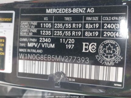 2021 MERCEDES-BENZ GLC 300 4MATIC | VIN: W1N0G8EB5MV277393