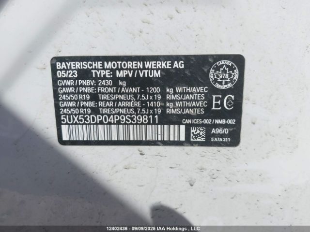 2023 BMW X3 XDRIVE30I | VIN: 5UX53DP04P9S39811